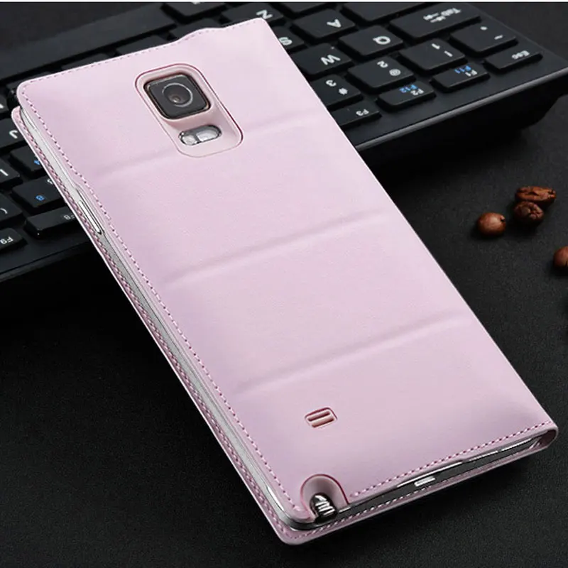 Откидная крышка Бумажник кожаный чехол для телефона samsung Galaxy Note 4 Smart View Note4 SM N910 N910F N910H SM-N910F с оригинальным чипом