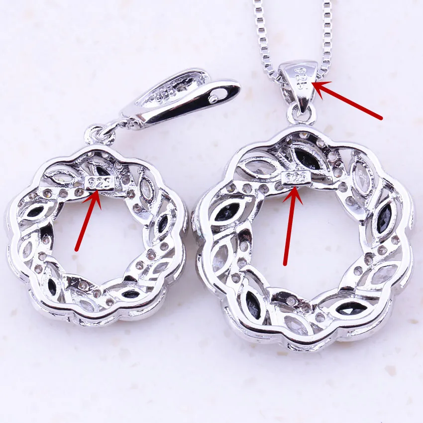 Высокое качество Черный Кристалл & Белый AAA Циркон Ювелирные наборы для женщин