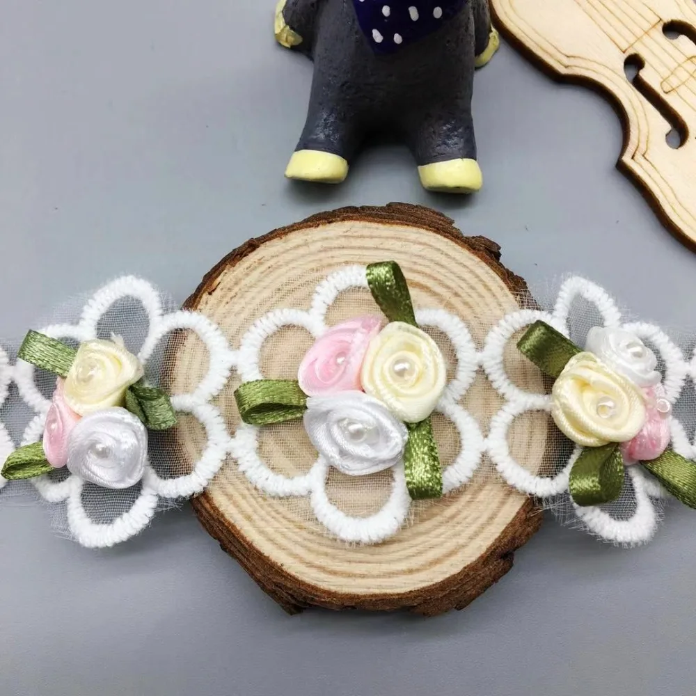 50X хлопок жемчуг бисером цветок кружевной отделкой в нигерийском стиле ткань