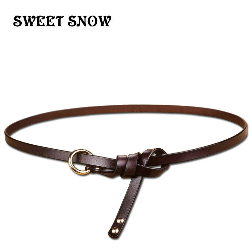 Милый зимний высококачественный Женский ремень из воловьей кожи Модный