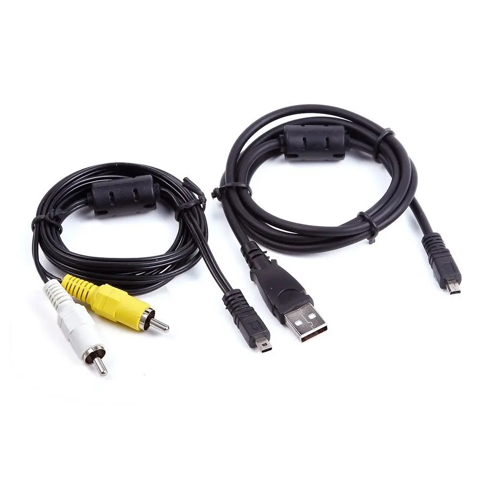 USB PC Синхронизация данных + AV A/V TV видео кабель шнур для камеры Nikon DSLR D3200 D5100|pc sync|tv