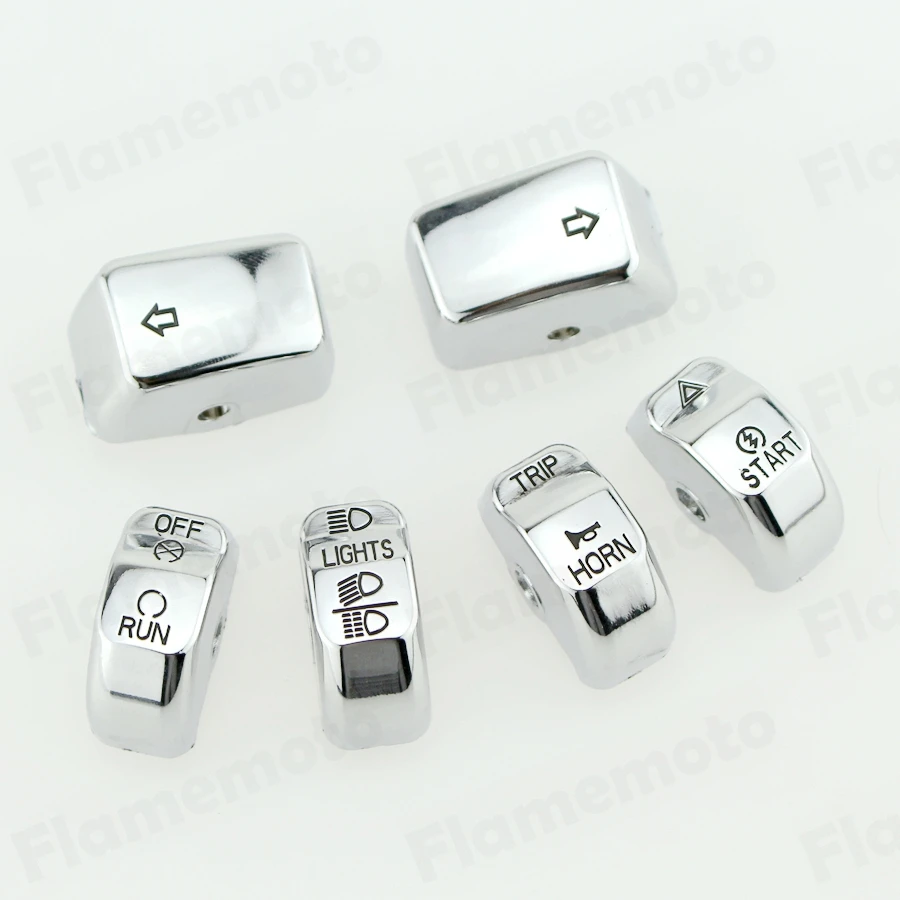 Хромированная Крышка корпуса переключателя мотоцикла комплект крышек кнопки