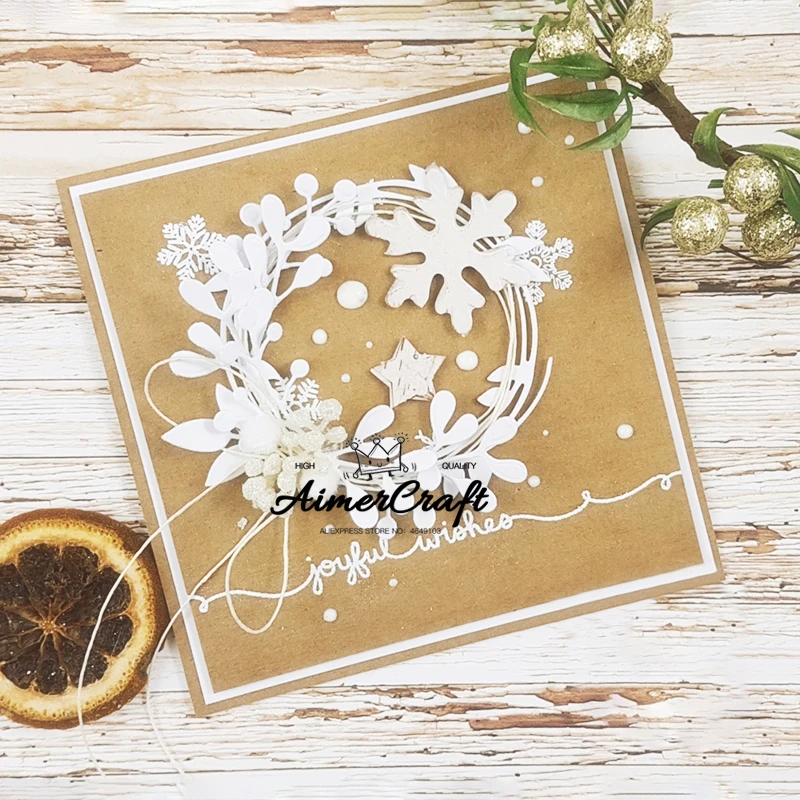 Венок для резки металла трафарет скрапбукинга DIY бумажные карты декоративное