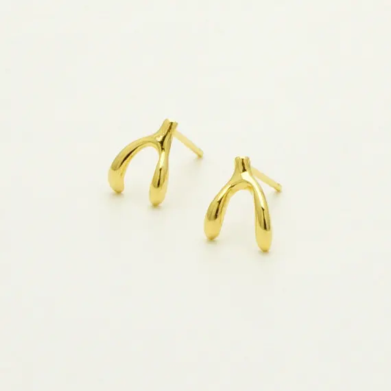 

10Pair- Fashion Cute Wishbone Stud Earring Lucky bone Stud Earring Tiny Wish Bone Stud Earrings for Women Girls Jewelry