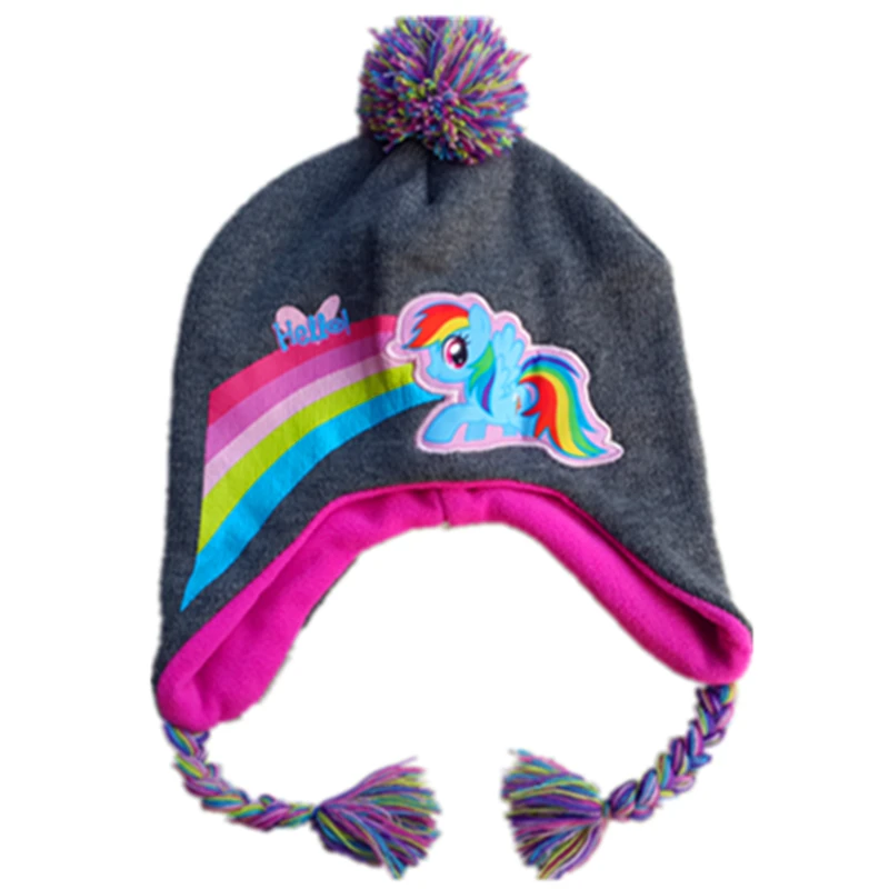 Вязаные шапки Little Horse в Радужном стиле Детская Милая шапка Pegasus на осень и зиму