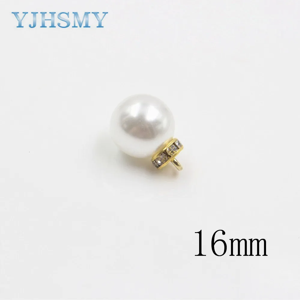 16mm Yjhsmy, 179183,10 шт./лот, 8/10/16/20 мм Высокая Женская модная весенняя Классическая обувь высокого качества; модные пуговицы с имитацией жемчуга, аксессуары, DIY ручной работы - Цвет: 16mm