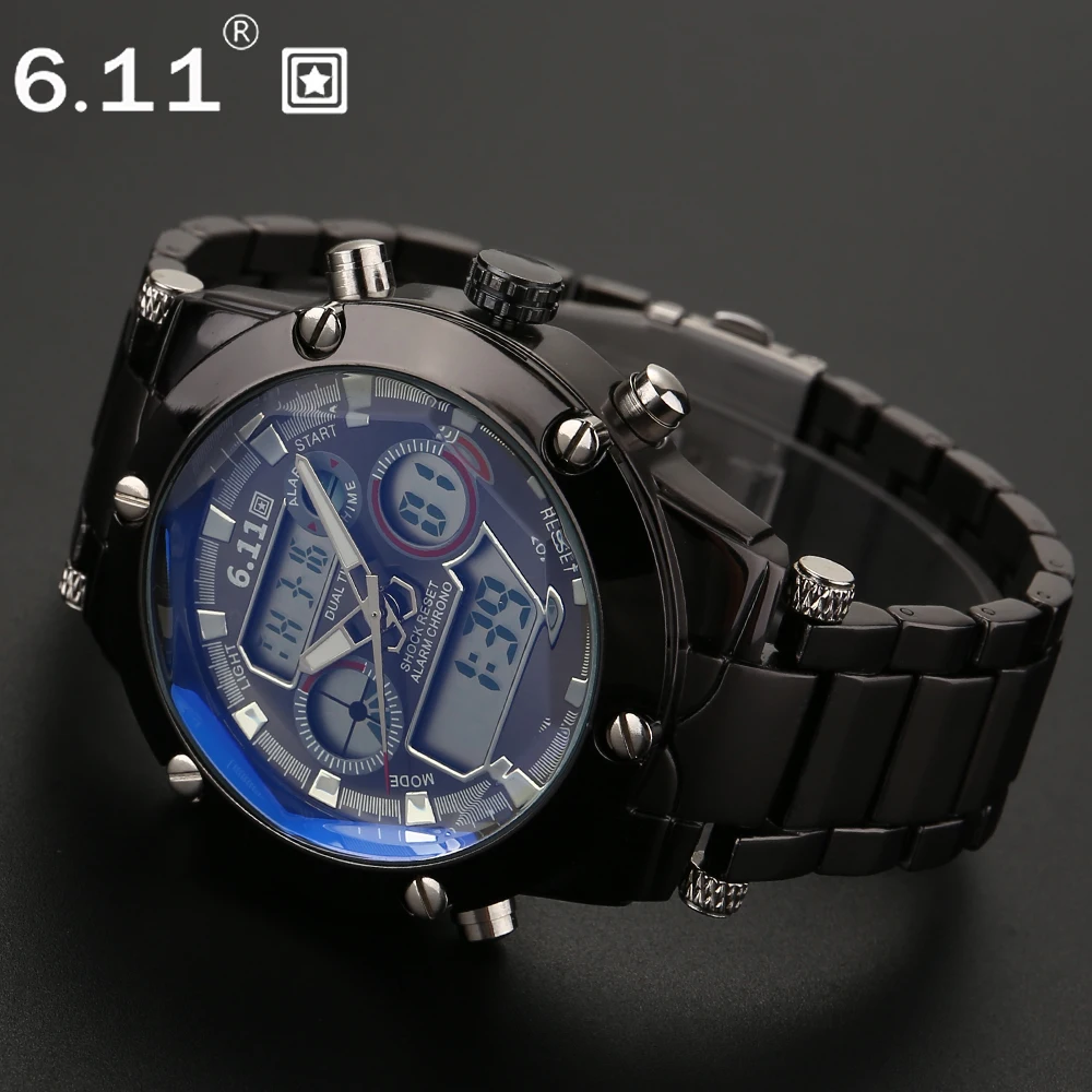 Часы наручные мужские кварцевые цифровые роскошные Брендовые спортивные