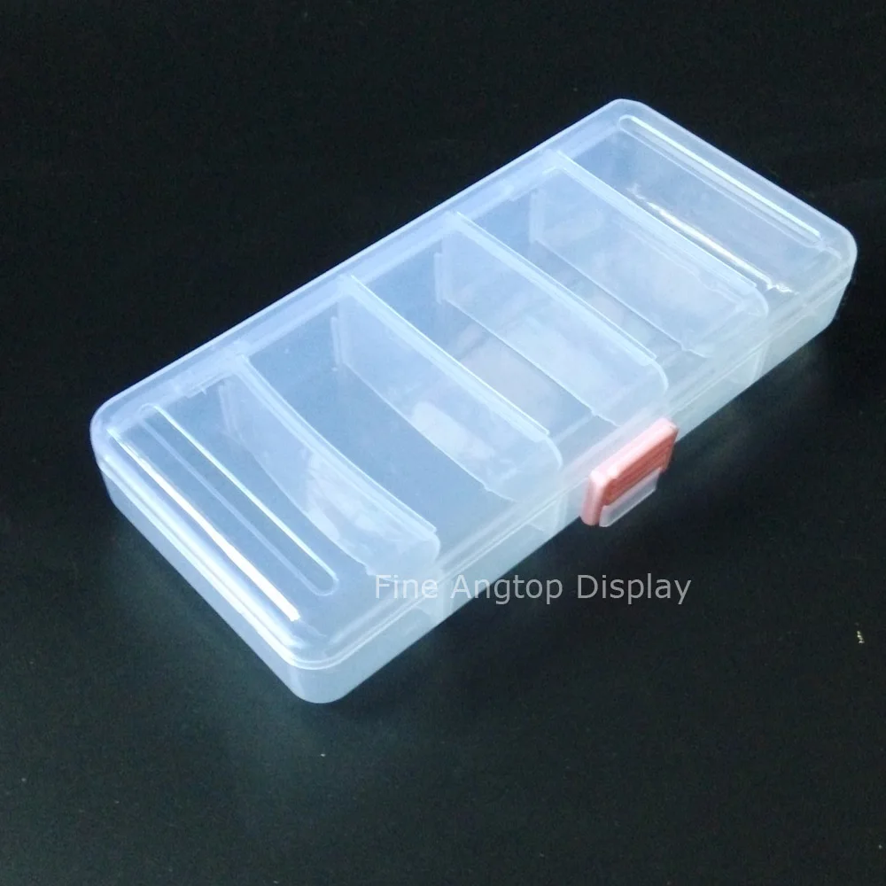 Plastic jewelry storage box with 5 dividers for bracelet organizer  jewelry beads packaging box