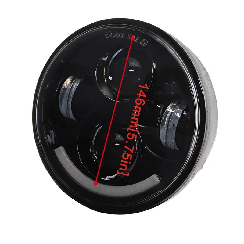 5 75 'ཤ W H4 Hi Lo светодиодные передние фары 3/4&quot проектор света для мотоцикл Harley