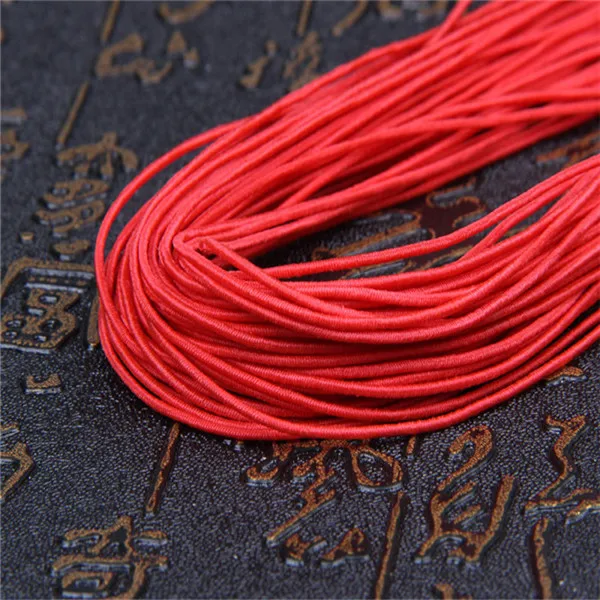 Red 15 м красочные банджи шнуры DIY аксессуары ручной работы плетеные шнуры домашние тканые декоративные Шнуры DIY браслет Шнуры бусины веревка 1 мм - Цвет: Red