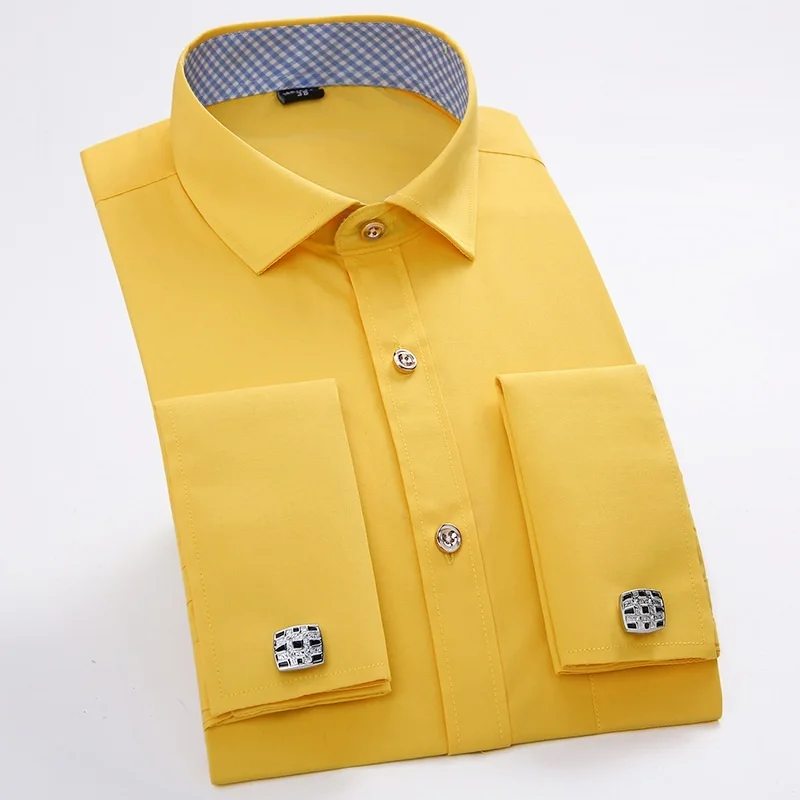 Брендовая мужская одежда рубашки для мужчин s Slim Fit Work Social рубашка однотонная