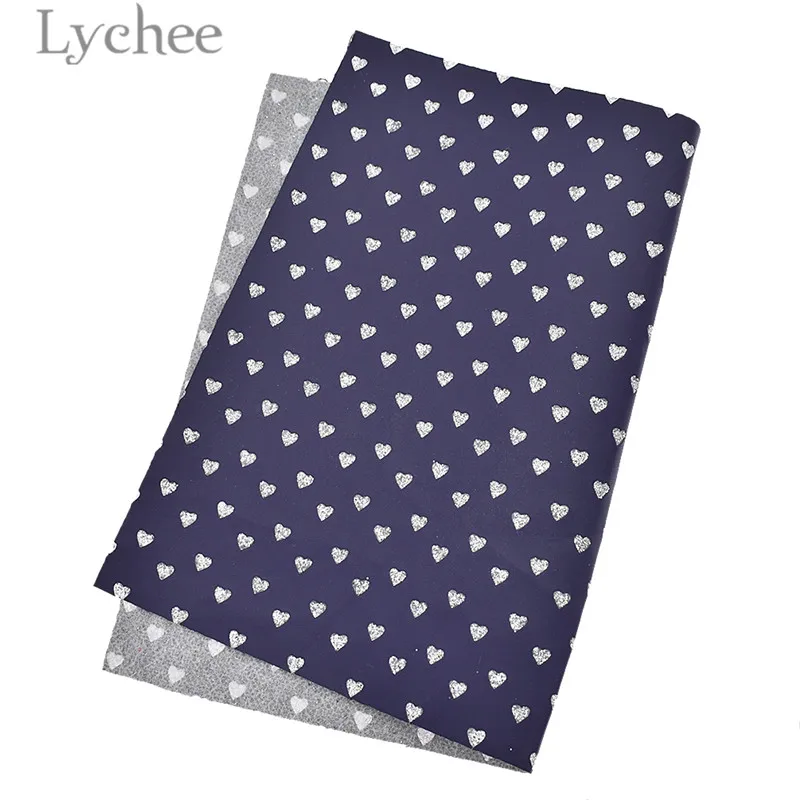 1 Lychee 1 PC A4 Glitter Heart Embossed PU Leather Fabric High Quality Synthetic Leather DIY Material For Handbag Belts - Цвет: 1