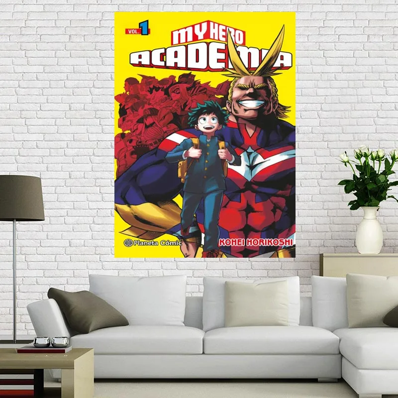 На заказ холст постер My Hero Academy художественная живопись Большой размер ткань