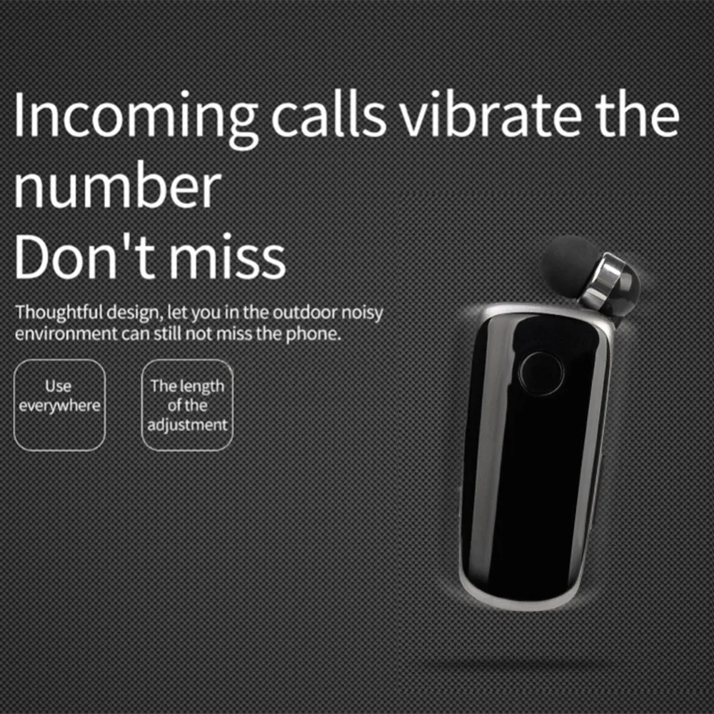 K39 мини портативные беспроводные наушники с Bluetooth 4,1, наушники-вкладыши, вибрирующие оповещения, наушники с зажимом для телефона