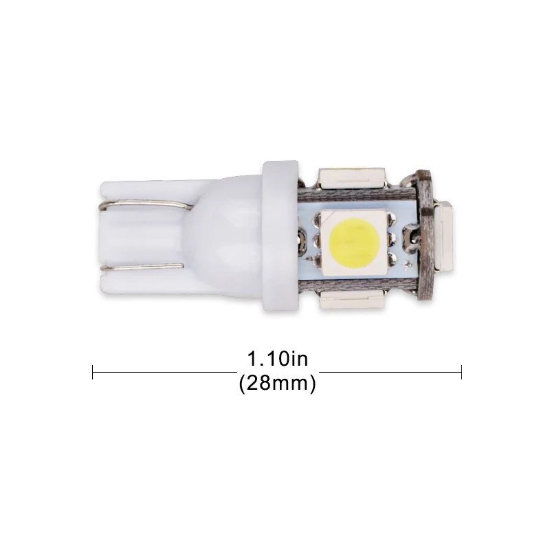 T10 5SMD 5050 светодиодный 194 168 W5W автомобильный горизонтальный Клин задний свет синий Автомобильный свет излучающий диод номерной знак маркер лампа