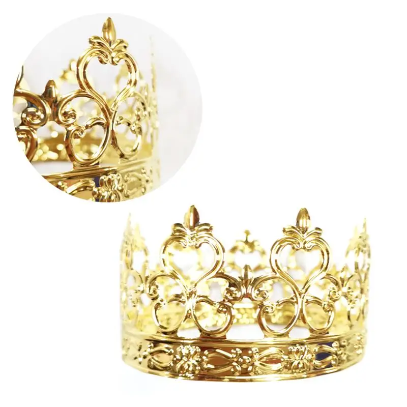 1PC Crown Shape Cake Decoration Iron DIY Prince Princess Child Birthday Cake Crown For Party Birthday Supplies
