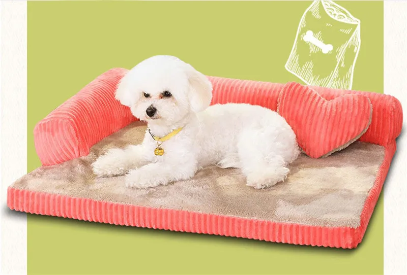 Pink Роскошный Большой Диван-кровать для собак, кошек, домашних животных, подушка для больших собак, моющееся гнездо для кошачьего туалета, плюшевый коврик для щенка, питомник, домик для домашних животных s m l xl - Цвет: Pink