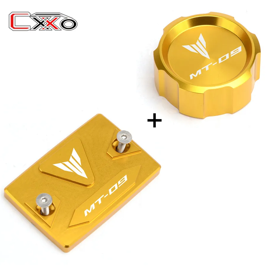MT09 gold Логотип mt-07 Front MT-10 спереди+ сзади наивысшего качества крышка резервуара для YAMAHA MT07 MT09 MT10 TRACER FZ10 FZ09 FZ07 UP - Цвет: MT09 gold