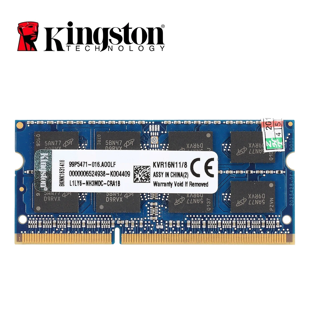 Оперативная память Kingston DDR3 8 Гб PC3 12800S 1600 МГц CL11 204pin 1 5 в для ноутбука ОЗУ