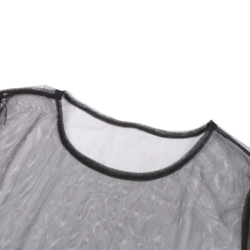 Новое летнее женское сексуальное прозрачное черное Сетчатое плиссированное