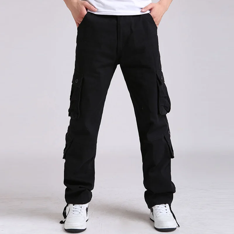 JM-CK-L8KD-Black YOLAO 30-44 Высокое качество Мужские Брюки Карго повседневные военные для мужчин комбинезоны тактические брюки мужские камуфляжные модные J8 - Цвет: JM-CK-L8KD-Black