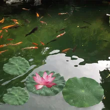 Имитация аквариума листья лотоса искусственные цветы зеленые