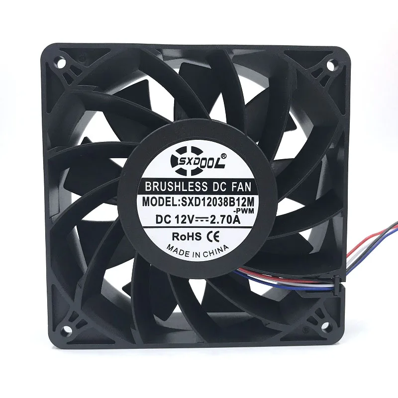 Высокое качество SXDOOL SXD12038B12M для Antminer bitmain S7 S9 вентилятор охлаждения 12038 DC12V 4500 об./мин 200CFM заменить QFR1212GHE