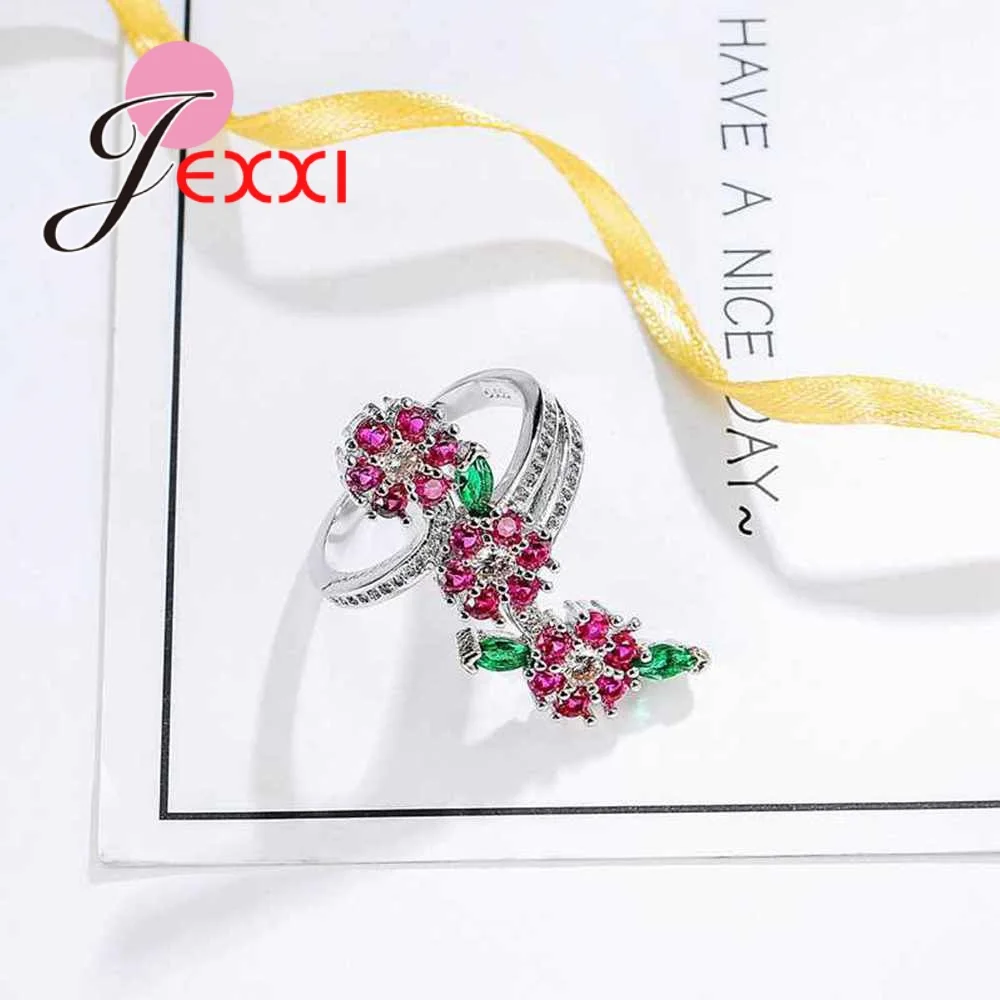 Женское кольцо в вечерние цветка из серебра 925 пробы|ring rose|rose red ringring ring |
