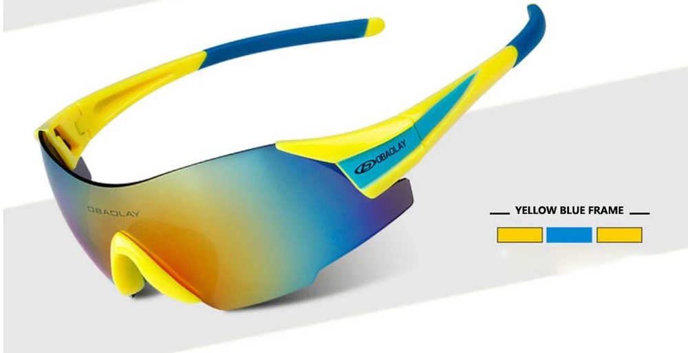 YELLOW BLUE FRAM UV400 очки для велоспорта, уличные спортивные очки для горного велосипеда, мотоциклетные солнцезащитные очки, спортивные очки, безрамные очки, велосипедные очки - Цвет: YELLOW BLUE FRAM