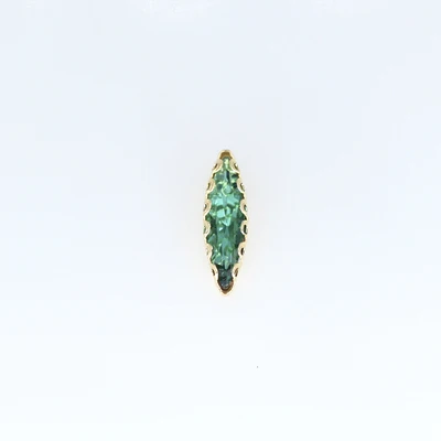 green zircon 4x15mm 20 шт./пакет лошадиный глаз Форма стекло с украшением в виде кристаллов на шнуровке коготь стразы с плоской задней стенкой, Золотая база sew On Stone для Diy/Костюмы аксессуары - Цвет: green zircon