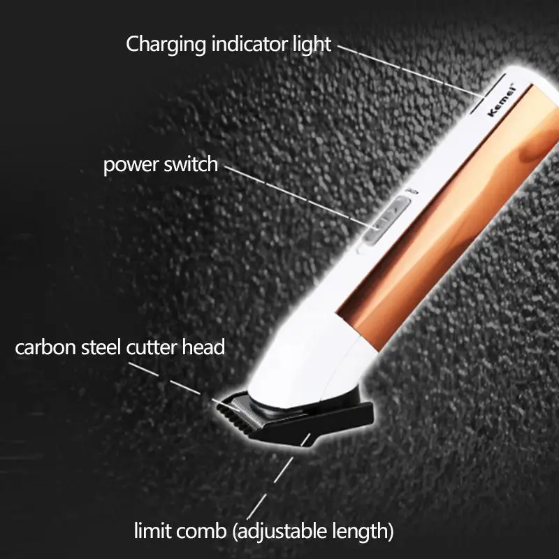 Kemei машинка для стрижки волос Триммер Аккумуляторная Батарея двойного
