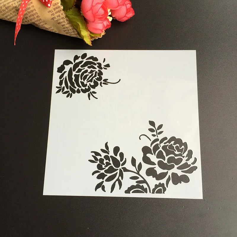 

1Pcs 13*13cm Scapbook Stencil Cake Decorating Tool scrapbooking DIY Decorating Stencil Fondant Pattern Printing Spray Template