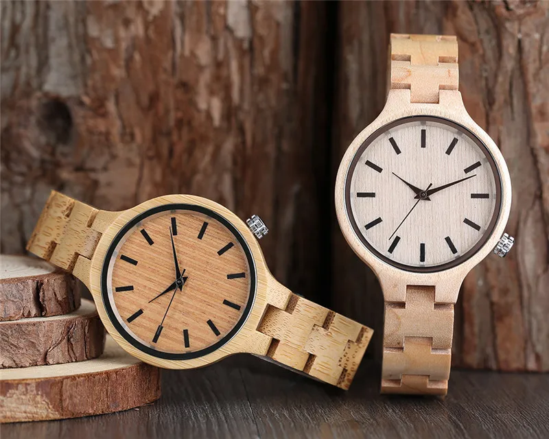

Simple Women Wooden Quarzt Watch Fashion Ladies Handmade Bracelets Jewelry Watches relogio feminino de luxo de moda mulheres