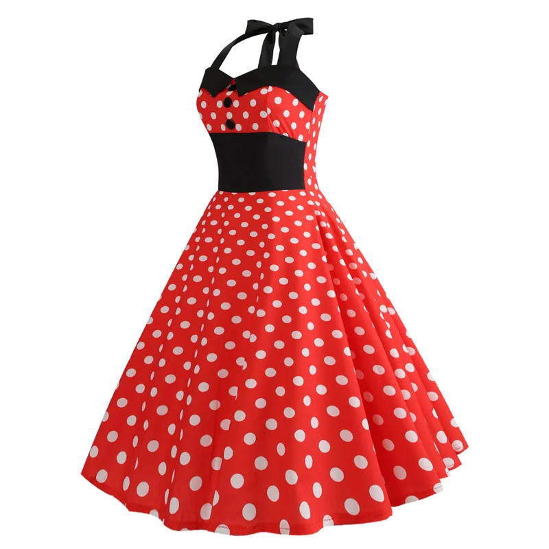 HeyGalSing Винтажное платье 2018 Лето рукавов Холтер Pin up vestidos Для женщин элегантный