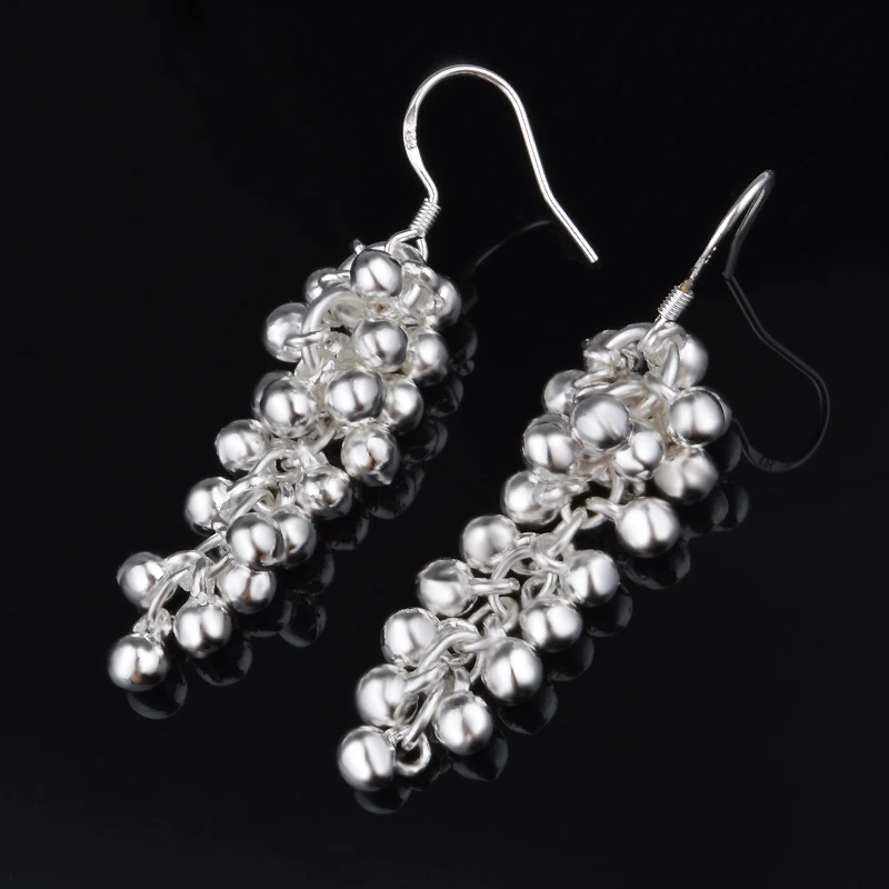 Модный винограда серебристо Цвет женские серьги подвески подарочный набор