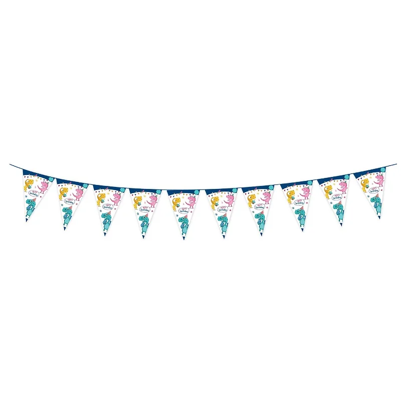 1pcs banner Набор одноразовой посуды с динозавром, бумажные тарелки, салфетки для стаканчиков, скатерть для детского дня рождения, свадьбы, вечеринки - Цвет: 1pcs banner
