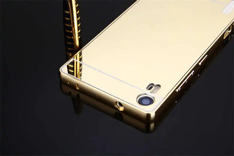 Чехол для Lenovo Vibe Shot Z90 металлическая рамка с зеркальной задней крышкой Жесткий