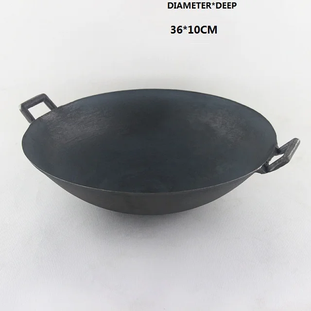 Чугунный вок кастрюля без покрытия NON-STICK классический кемпинг на открытом воздухе - Цвет: 36