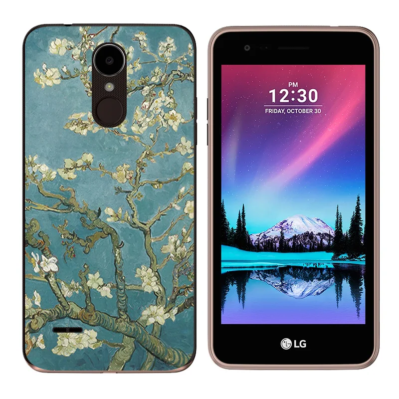 Для LG K4 2017 X230K чехол мягкий TPU силиконовый кошачий пейзаж для телефона с рисунком