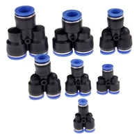 5pcslot pneumatic parts 3 way air pneumatic connector y union 4681012mm tube pipe quick joint fittings push in connectors