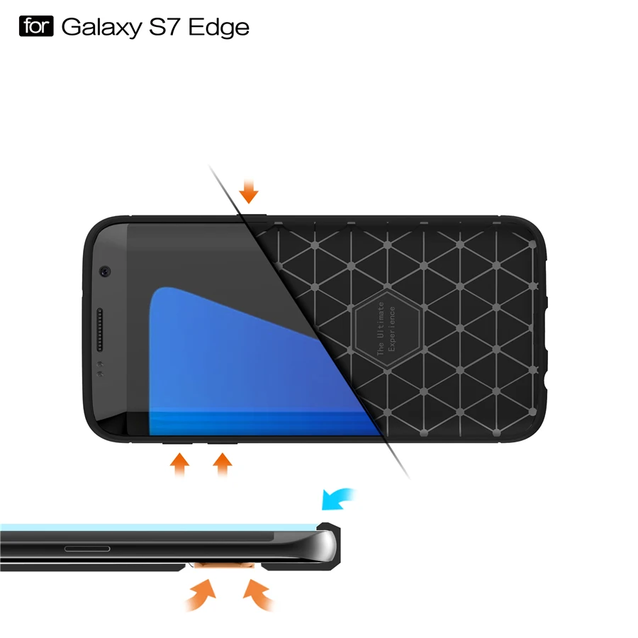 Shockproof Phone Case For Samsung Galaxy S6 Edge S7 S8 S9 Plus S10 S10E Carbon Fiber TPU Drawing |