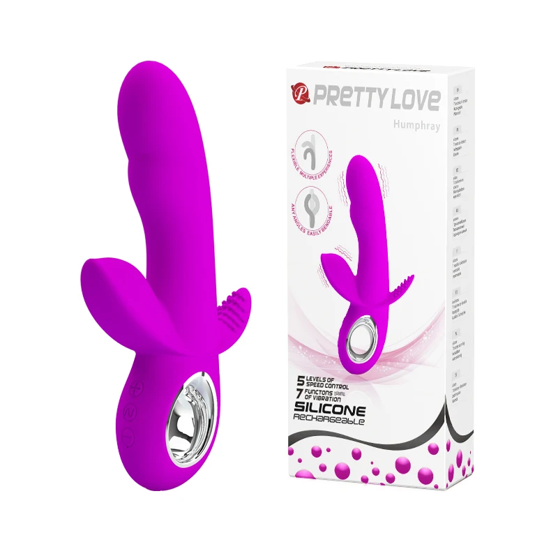 Двойной вибратор Pretty love Женский 7 функций 5 режимов управления скоростью