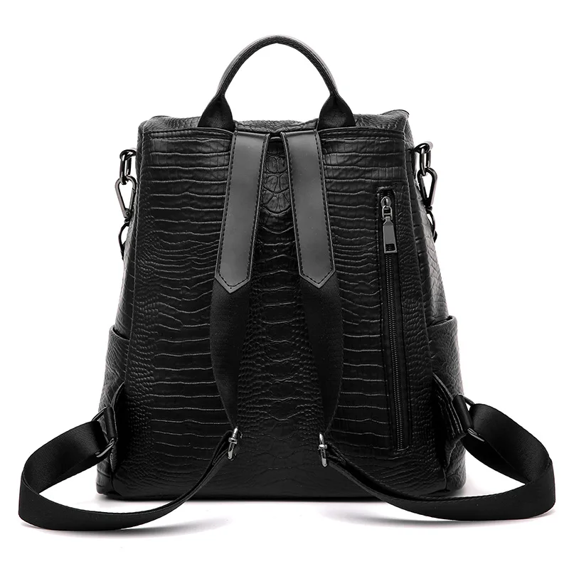 Крокодил Женщины кожаный рюкзак большой для отдыха женские рюкзаки девочек