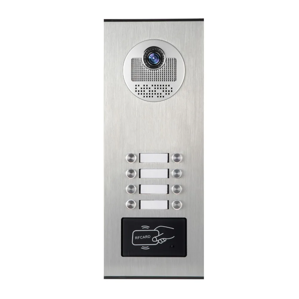 YobangSecurity Video Intercom 4.3 Inch Door Phone Doorbell System RFID Access Camera For 8 Unit Apartment | Безопасность и защита