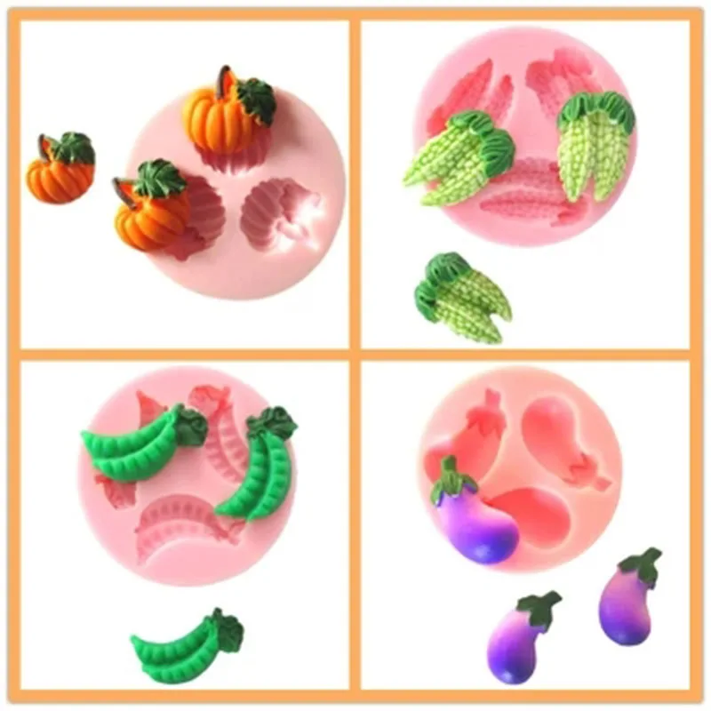 4 шт./лот привлекательный 3d горох тыква баклажаны помадка в форме горечки