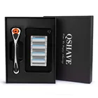 Бритва Qshave Black Silver Spider Man с красивой подарочной коробкой, может создать ваше имя на руке (1 ручка, 4 лезвия X5)