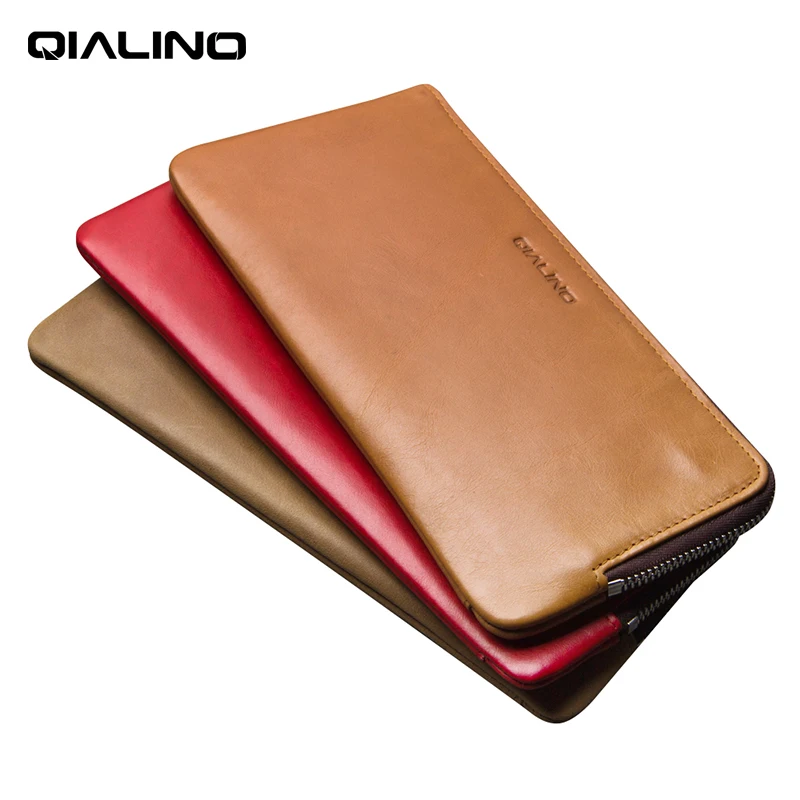 

QIALINO luxury Wallet Cover for iphone 7/8 plus Handmade Genuine Leather Case for iPhone iXS Max slots for cards 5.5 inch