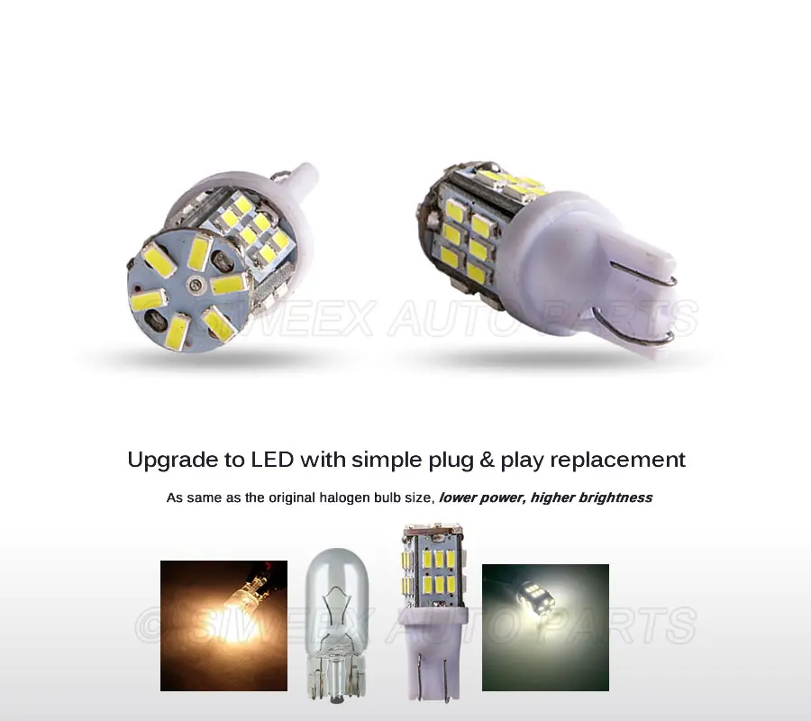 

1Pcs T10 W5W 168 194 30 LED 3014 SMD Auto Car Wedge Side License Plate Lights Reading Bulbs White Dome Lamp 12V DC