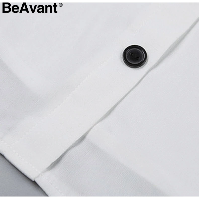 BeAvant, винтажная белая блузка с v-образным вырезом, рубашка, женская, офисная, летняя, рубашка, топ, женская, на пуговицах, элегантная, длинный рукав, блузка, блузы