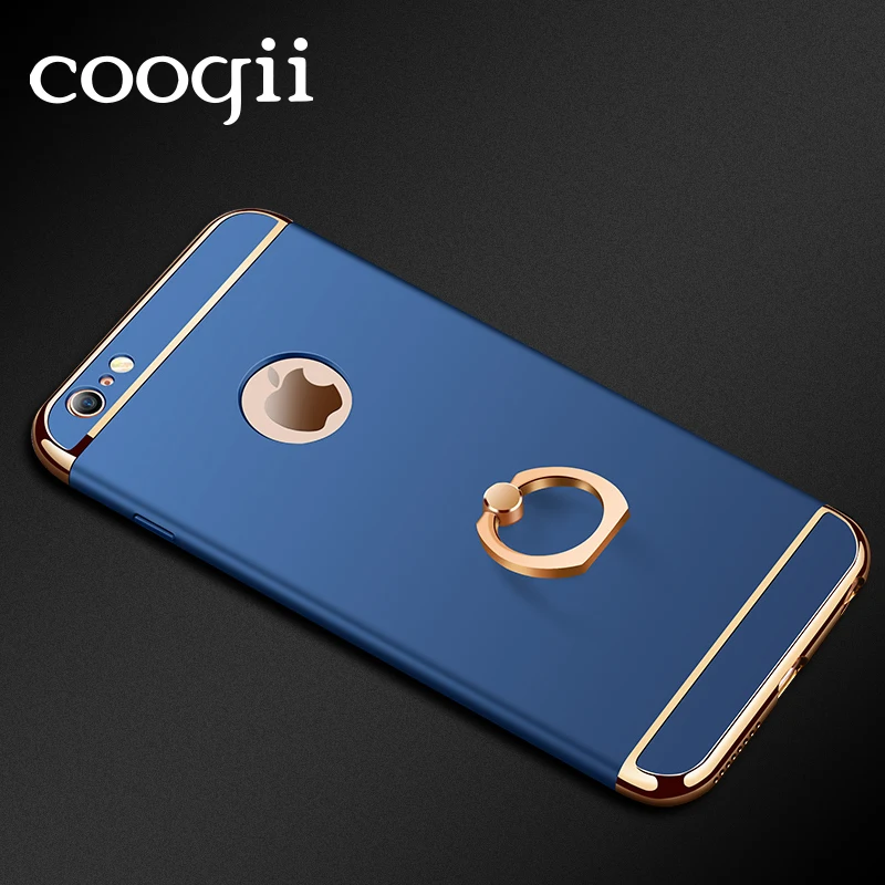 COOQII Cool Plated with Ring Hybrid Case For iPhone 7 Plus 5s SE Apple 6 6S Combo Hard Shock Proof Back Cover |